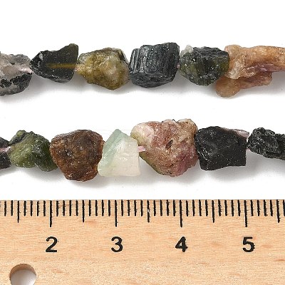 Raw Rough Natural Multicolor Tourmaline Beads Strands G-M453-C09-1