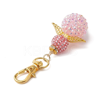 Angel Glass Seed Bead Pendant Decorations HJEW-MZ00088-1