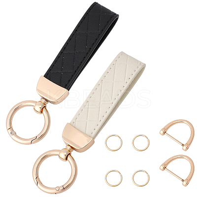 2 Bags 2 Colors PU Leather Keychains KEYC-CL0001-27A-1
