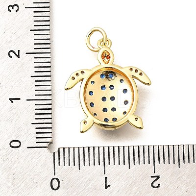 Brass Micro Pave Cubic Zirconia Pendants KK-Q040-02K-G-1