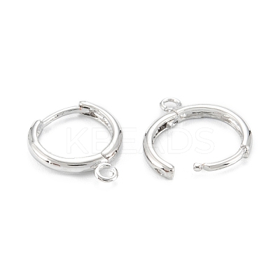 Rack Plating Brass Huggie Hoop Earrings Finding X-KK-D063-05P-1