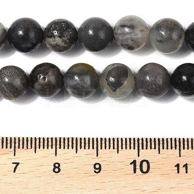 Natural Black Flower Amazonite Beads Strands G-G184-A05-01-1