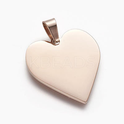 304 Stainless Steel Mirror Polished Finish Stamping Blank Tag Pendants STAS-F214-02RG-1