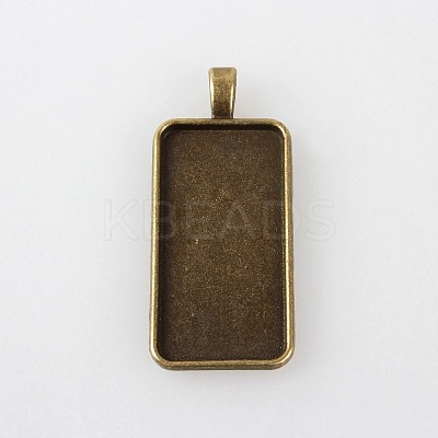 Vintage Tibetan Style Alloy Large Pendant Cabochon Settings TIBEP-M018-87AB-NF-1