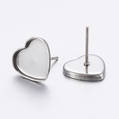 Tarnish Resistant 304 Stainless Steel Ear Stud Findings STAS-P198-21-1