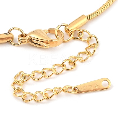 304 Stainless Steel Round Snake Chain Necklaces NJEW-Z047-01G-1