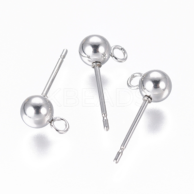Non-Tarnish 304 Stainless Steel Ear Stud Components STAS-F227-18C-P-1