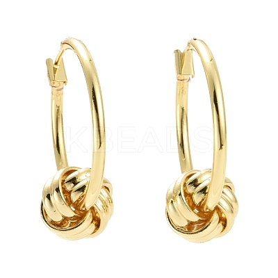 Brass Knot Hoop Earrings for Women X-EJEW-A072-19LG-1