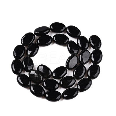 Natural Black Stone Beads Strands G-M206-47-1