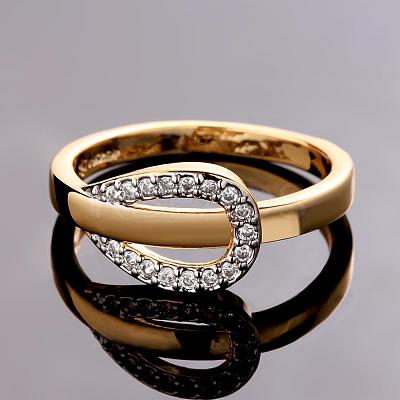 Classic Real 18K Gold Plated Tin Alloy Cubic Zirconia Rings for Women RJEW-BB09364-7G-1