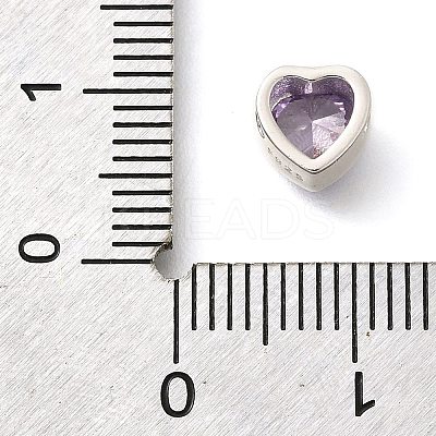 925 Sterling Silver Cubic Zirconia Beads STER-L066-06S-04-1