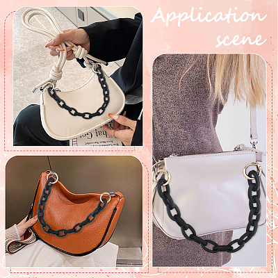 Acrylic & Iron Chain Bag Straps FIND-WH0111-378G-1