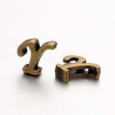 Tibetan Style Antique Bronze Plated Alloy Letter Slide Charms LS-PALLOY-J542-Y-NF-1