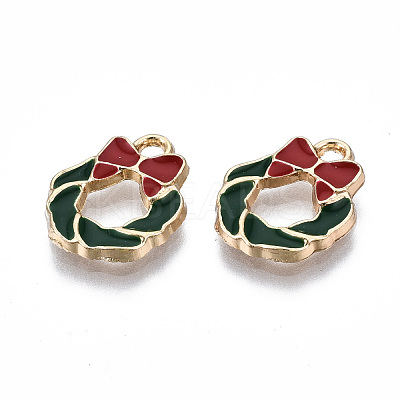 Eco-Friendly Alloy Enamel Pendants X-ENAM-Q437-072-NR-1