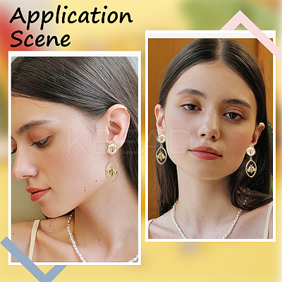 10Pcs Bee Brass Stud Earring Findings DIY-BBC0001-35-1