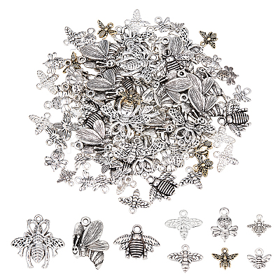 108Pcs 9 Style Tibetan Style Alloy Pendants FIND-CA0005-97-1
