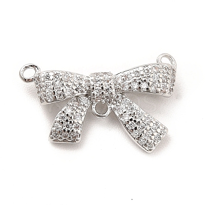 Rack Plating Brass Micro Pave Clear Cubic Zirconia Chandelier Component Links KK-K270-08P-1