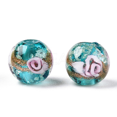 Luminous Handmade Gold Sand Lampwork Beads LAMP-T021-03S-1