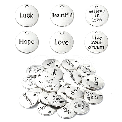 30Pcs 6 Styles Tibetan Style Alloy Pendants FIND-YW0004-86-1