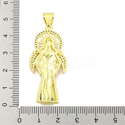 Rack Plating Brass Micro Pave Clear Cubic Zirconia Pendants KK-B091-30G-05-1