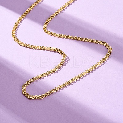 3MM Brass Double Cable Chain Necklaces NJEW-C094-02G-1