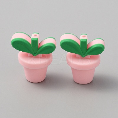 Leaf Pot Food Grade Eco-Friendly Silicone Beads LS-SIL-WH0014-18J-1