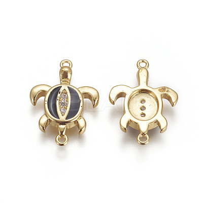 Brass Enamel Links Connectors KK-L177-43-1