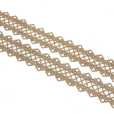 Gold Metallic Double Border Lace Trim OCOR-WH0064-80-1