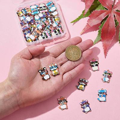40Pcs 8 Colors Zinc Alloy Pendants FIND-CJ0001-73-1