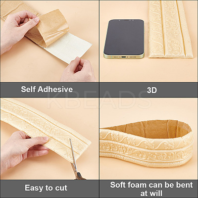 1Pc PVC Foam 3D Self-Adhesive Waterproof Wallpaper Border PAAG-CP0001-01E-1