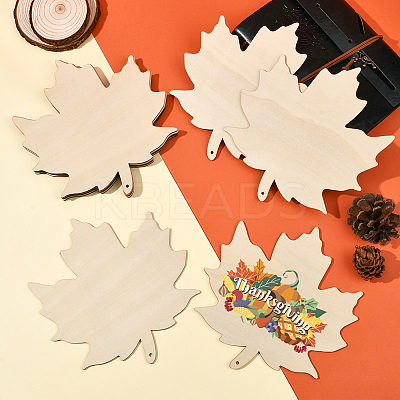 Thanksgiving Day Theme Unfinished Wood Pendant Decorations HJEW-WH20003-47C-1
