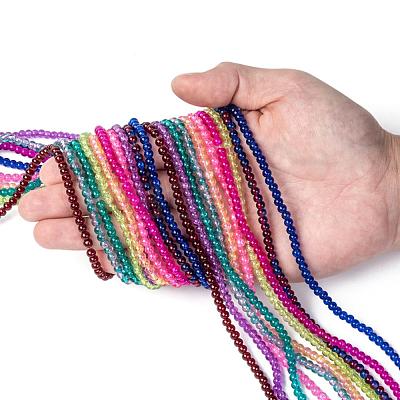 20 Colors Spray Painted Crackle Glass Beads Strands CCG-X0012-01-4mm-1