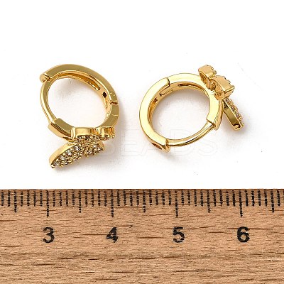 Butterfly Brass Hoop Earrings EJEW-S256-04A-G-1