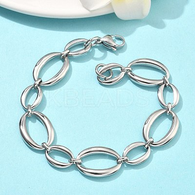 304 Stainless Steel Link Chain Bracelets for Women BJEW-B169-04B-P-1