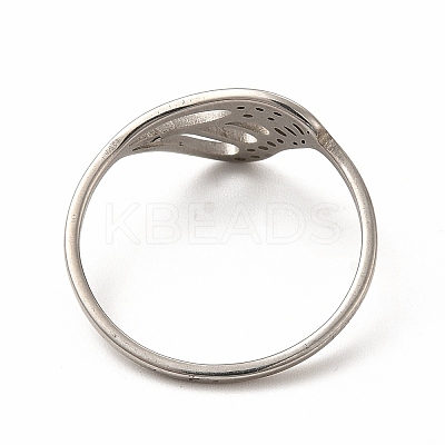 Non-Tarnish 201 Stainless Steel Hollow Out Butterfly Wing Finger Ring for Women RJEW-K239-13P-1