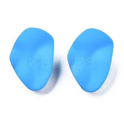 Spray Painted Iron Stud Earring Findings IFIN-N008-020B-1