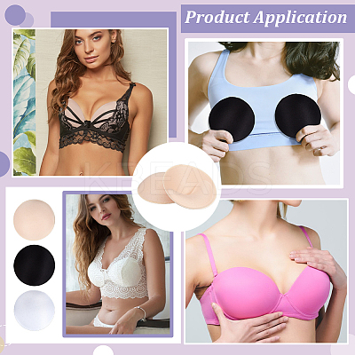 3 Pairs 3 Colors Polyester Round Bra Pads Inserts DIY-BC0016-72-1