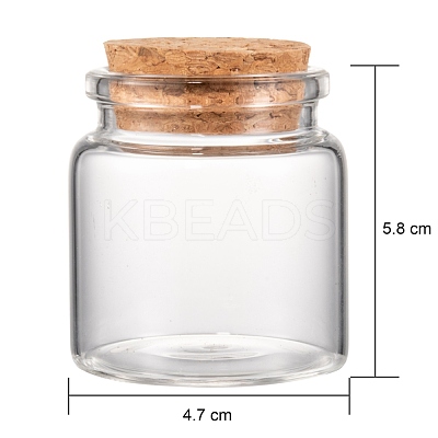 Glass Jar Glass Bottle for Bead Containers CON-E008-58x47mm-1