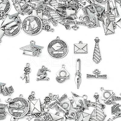 100Pcs 10 Styles Tibetan Style Alloy Pendants TIBEP-CJ0002-63-1