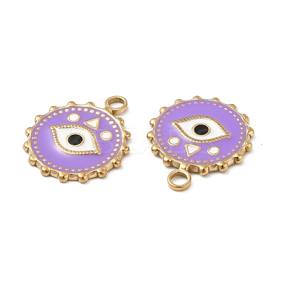 PVD Vacuum Plating 201 Stainless Steel Enamel Pendants STAS-J401-VC845-1