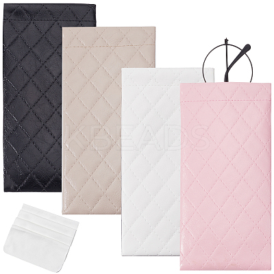 4Pcs 4 Colors Rectangle PU Leather Eyelasses Case ABAG-CN0001-19-1