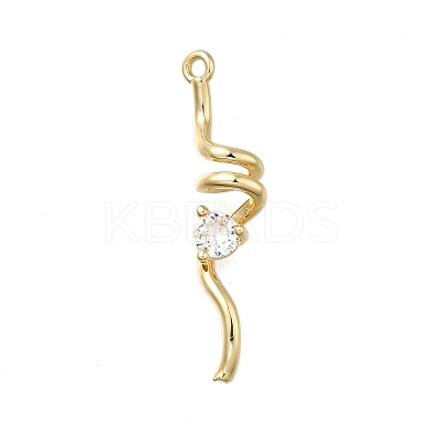 Brass with Cubic Zirconia Pendants KK-Q048-02G-1