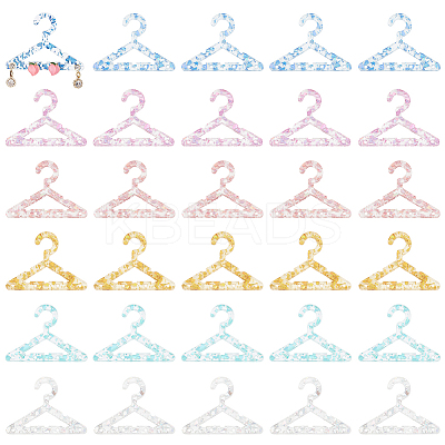 30Pcs 6 Colors Transparent Acrylic Earring Display Accessories EDIS-PH0001-75-1