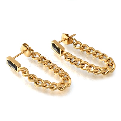 Ion Plating(IP) 304 Stainless Stell Studs Earring EJEW-H008-06G-01-1