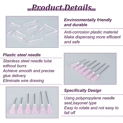 90Pcs 3 Style 304 Stainless Steel Dispensing Needle with Plastic Luer Lock & Cap FIND-BC0003-91-1