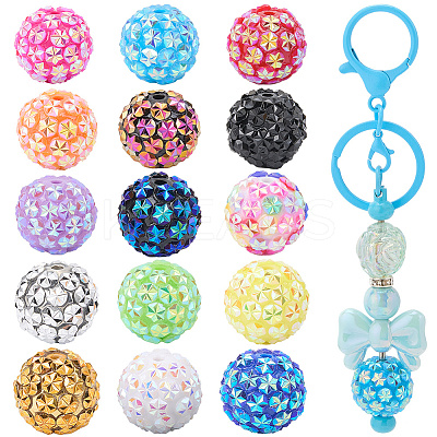30Pcs 15 Colors Opaque Acrylic Beads OACR-SC0002-14-1