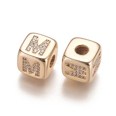 Brass Micro Pave Cubic Zirconia Beads LS-KK-K238-16G-M-1