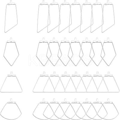 48 Pcs 4 Styles 304 Stainless Steel Pendants STAS-UN0022-08P-1