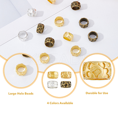 80Pcs 4 Colors Rondelle Tibetan Style Alloy Beads FIND-DC0002-61-1