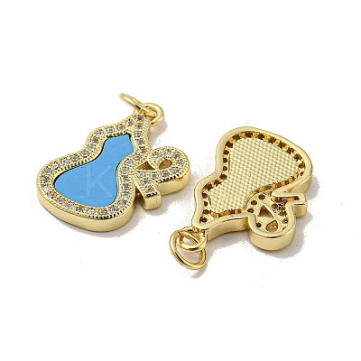 Brass Micro Pave Cubic Zirconia Pendants KK-H457-05G-02-1